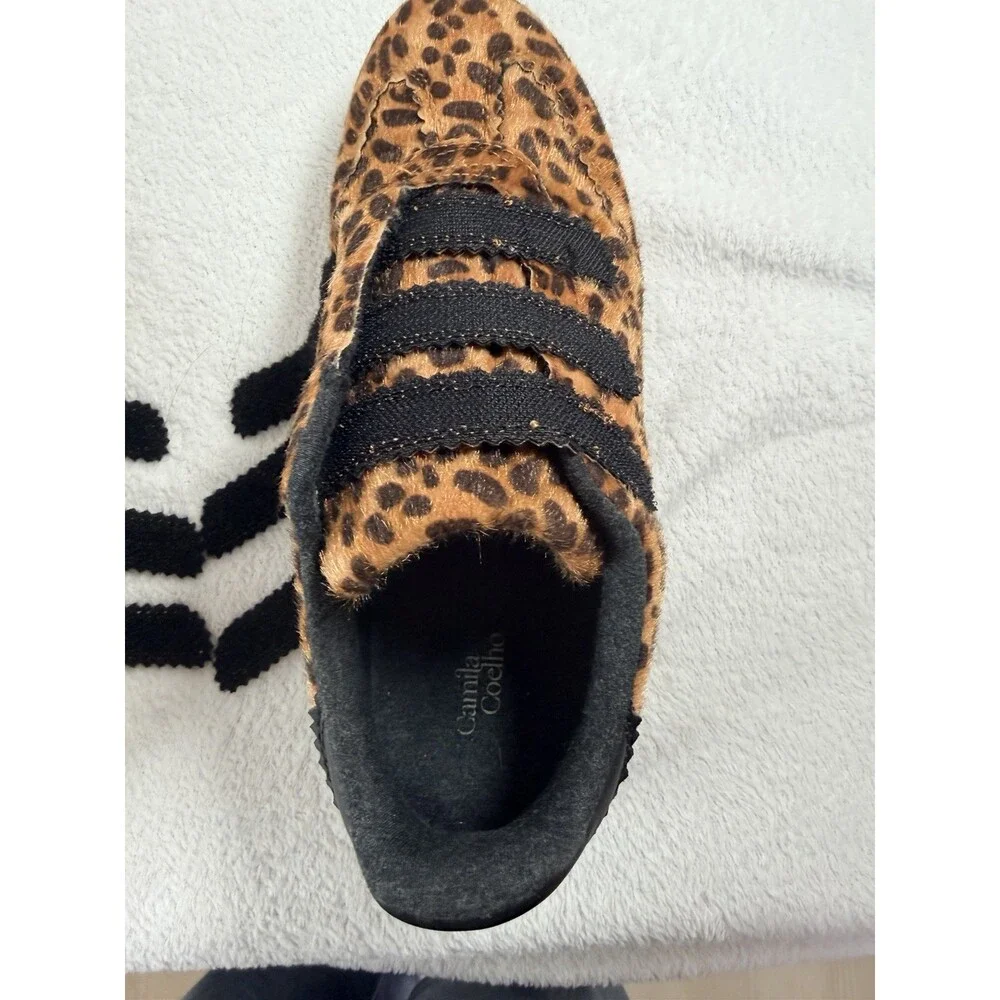 Camila Coelho Bastion Leopard Sneaker Sz 9.5 Tripple Strap Gum Sole - Picture 8 of 10